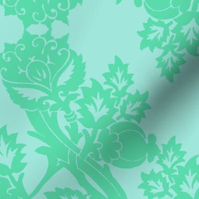 floral damask minty