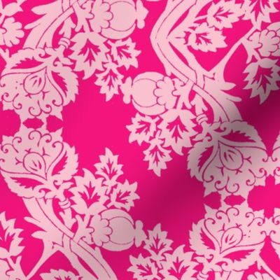 floral damask pink