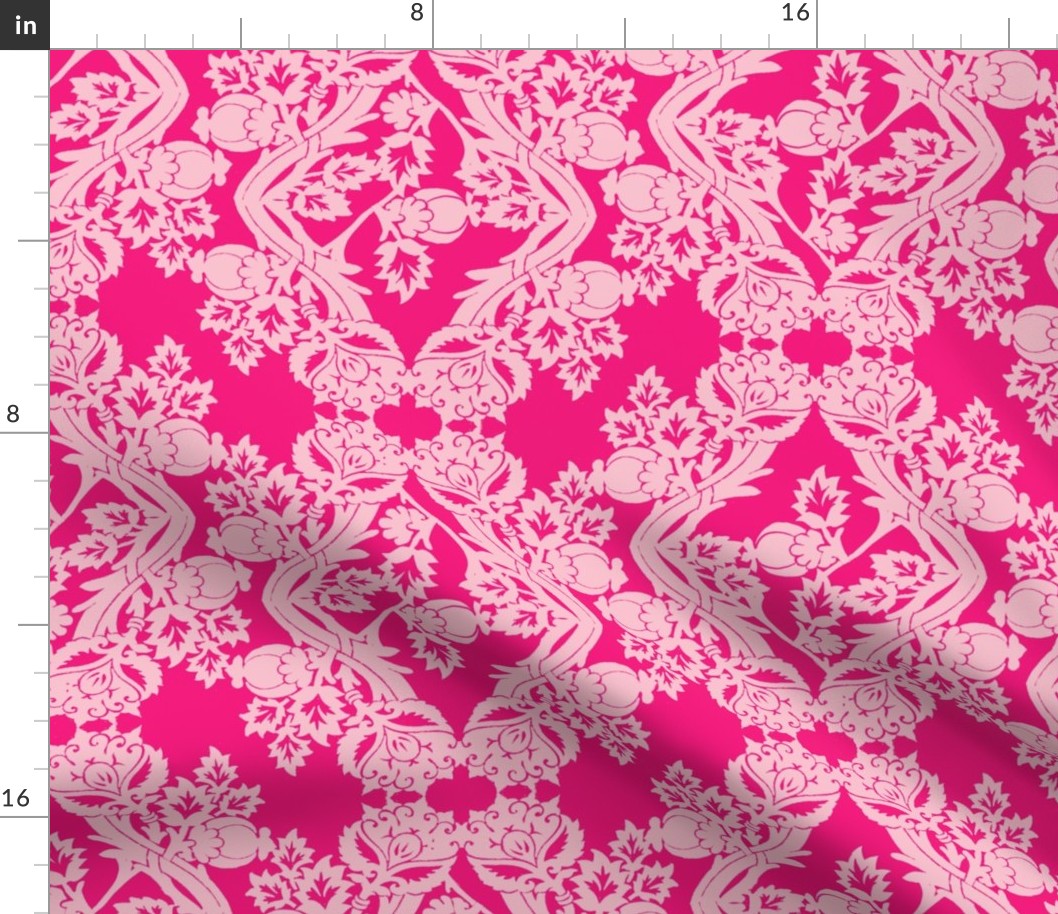 floral damask pink