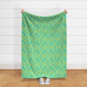 floral damask lime aqua