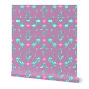 floral damask aqua pink