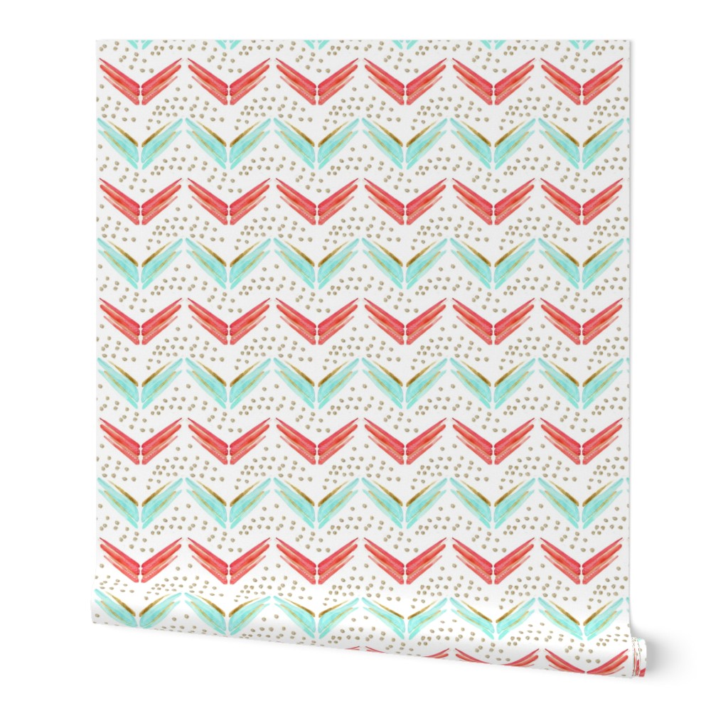 Arrow Chevron in Blues and Pinks