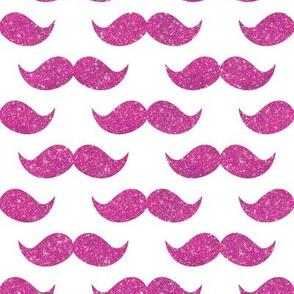 pink glitter mustache