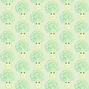 Broccoli on light green