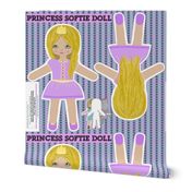 lilac princess doll, DIY cut and sew softie ragdoll