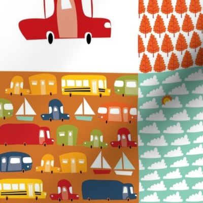 Cars, trucks, boats cheater quilt