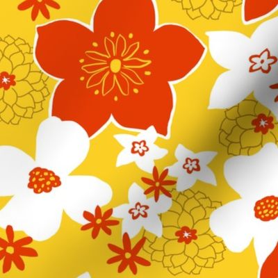 Mod Floral Yellow and Red