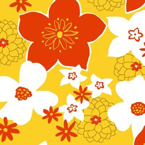 Mod Floral Yellow and Red