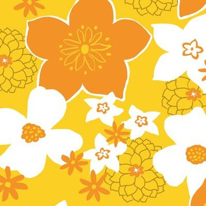 Mod Floral Yellow and Orange