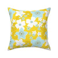 Mod Floral Yellow and Blue