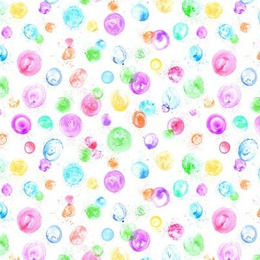 tiny bubbles on white