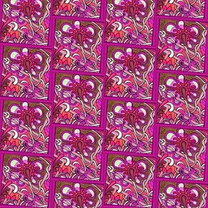 Portrait of the Flower as a Red Paisley Charm Square