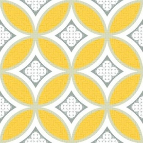 Mexican Mod Tile -- lucia yellow + olive grey