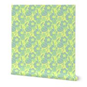 Big Mod Floral 12 inch Blue Green Yellow