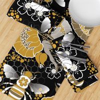 Beats N Bees Floral in Black, Gold & Silver