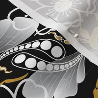 Tribal Bee in Black, Gold, Silver