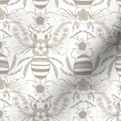 Tribal Bee in Gray & Silver