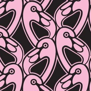 pink and black flamingos