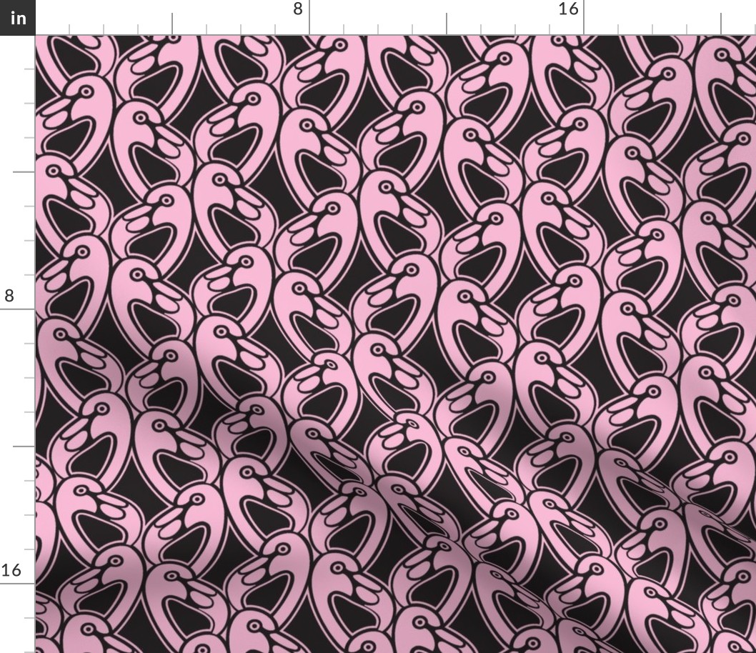 pink and black flamingos