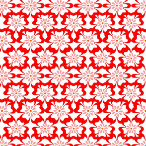 red and white floral design no. 01