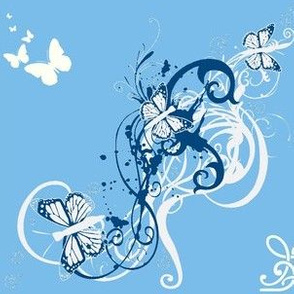 Butterfly7-blue/white