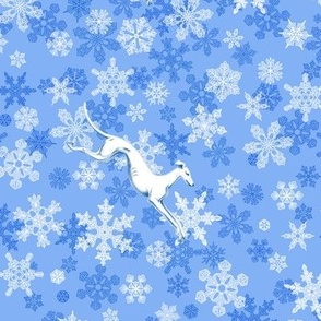 Blue Snowflakes / White Greyhounds ©2013 by Jane Walker