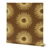 art deco sun brown