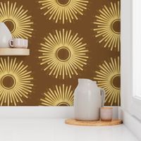 art deco sun brown