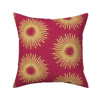 art deco sun on magenta