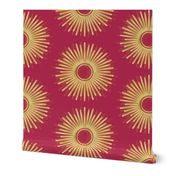 art deco sun on magenta