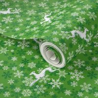 Green Snowflakes / White Greyhounds ©2013 by Jane Walker