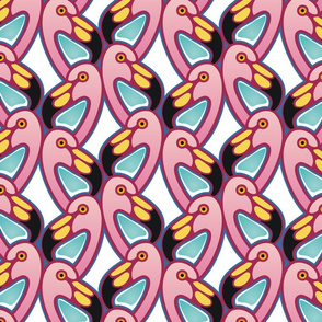 shaded flamingos