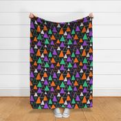 Halloween palette triangles. Holiday design.