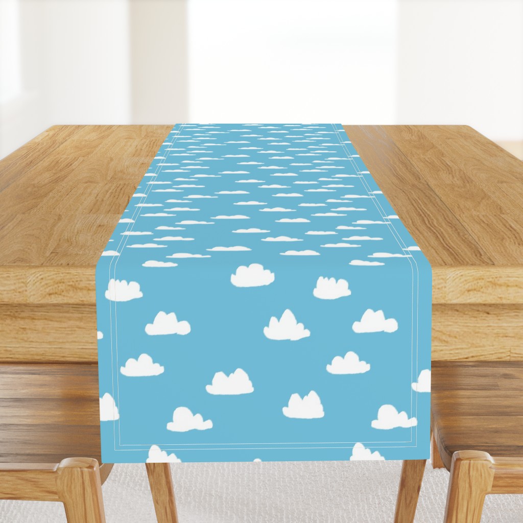 clouds // soft pastel baby blue clouds illustration pattern for baby nursery