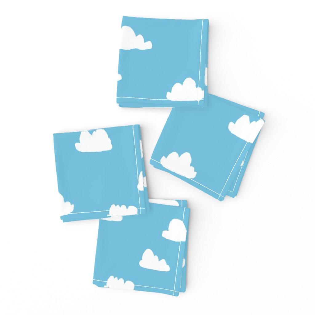 clouds // soft pastel baby blue clouds illustration pattern for baby nursery