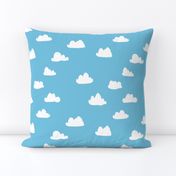 clouds // soft pastel baby blue clouds illustration pattern for baby nursery