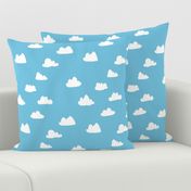 clouds // soft pastel baby blue clouds illustration pattern for baby nursery