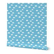 clouds // soft pastel baby blue clouds illustration pattern for baby nursery