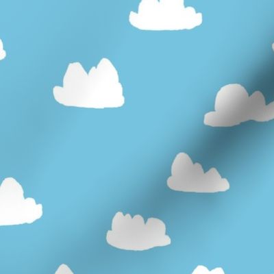 clouds // soft pastel baby blue clouds illustration pattern for baby nursery