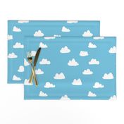 clouds // soft pastel baby blue clouds illustration pattern for baby nursery