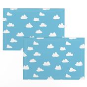 clouds // soft pastel baby blue clouds illustration pattern for baby nursery