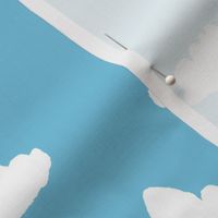 clouds // soft pastel baby blue clouds illustration pattern for baby nursery