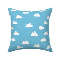 clouds // soft pastel baby blue clouds illustration pattern for baby nursery