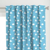 clouds // soft pastel baby blue clouds illustration pattern for baby nursery