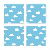 clouds // soft pastel baby blue clouds illustration pattern for baby nursery