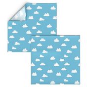 clouds // soft pastel baby blue clouds illustration pattern for baby nursery