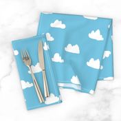 clouds // soft pastel baby blue clouds illustration pattern for baby nursery