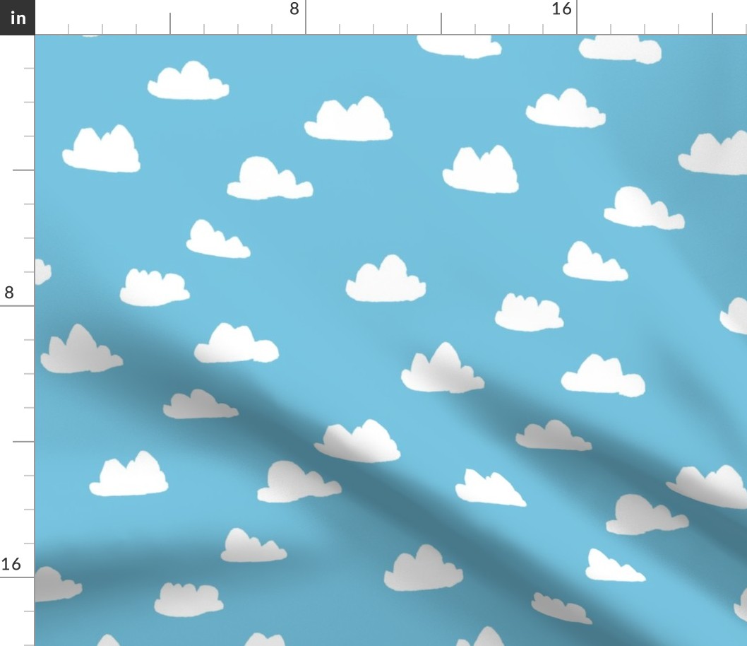 clouds // soft pastel baby blue clouds illustration pattern for baby nursery