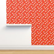 clouds // vermillion red orangey-red cloud design