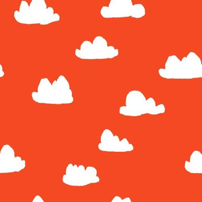 clouds // vermillion red orangey-red cloud design